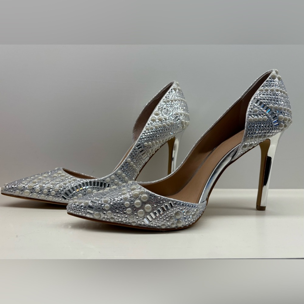 INC International Concepts Silver Embellished Heels